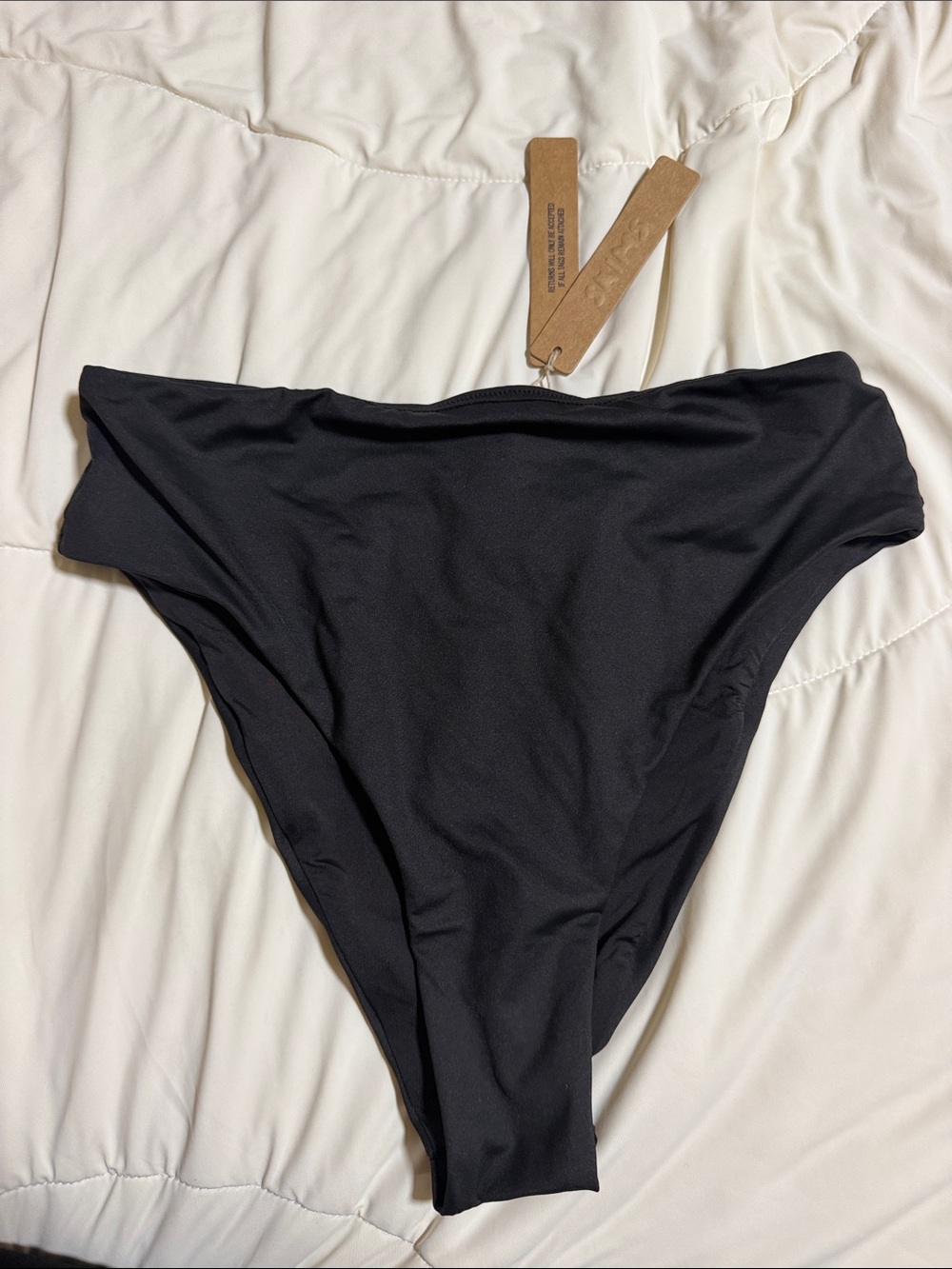 Skims High-Waist Black Bikini Bottom XS